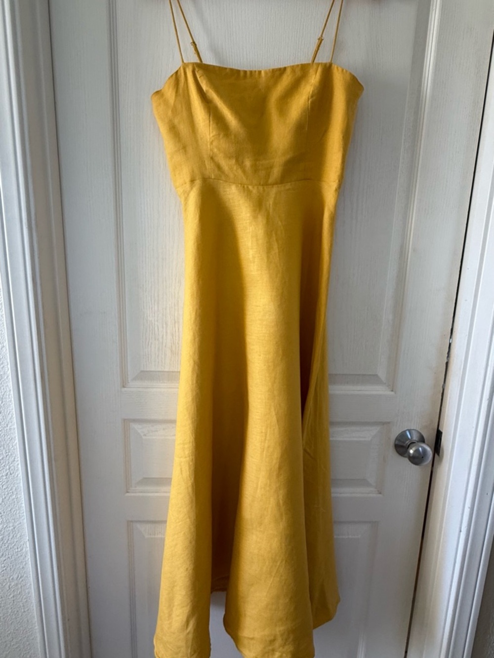 Reformation Monette Linen Dress Yellow - Size 6 - Picture 3 of 7